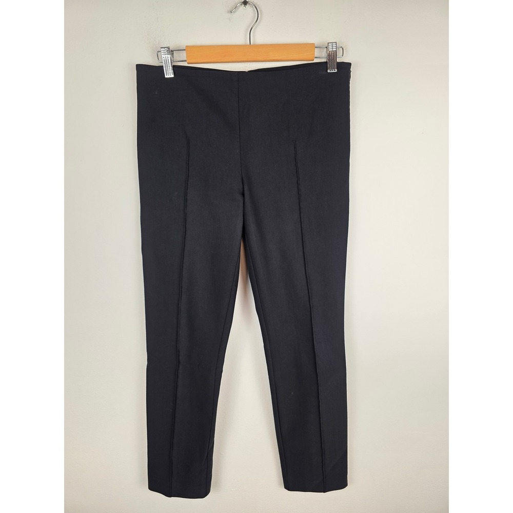 The Row Womens Black Pintuck Seam Skinny Trousers Side Zip Made in USA Size 6